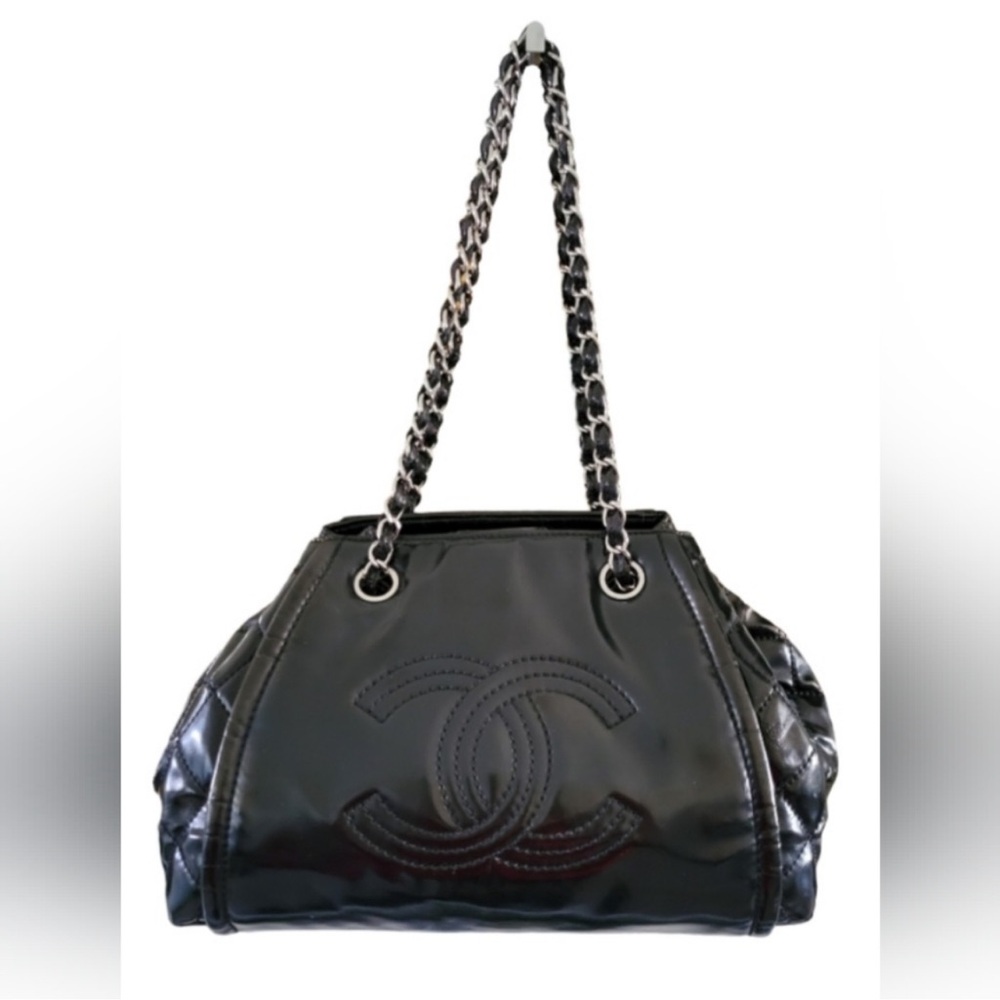 Chanel Patent Vinyl Lipstick Ligne Large Accordion Bag